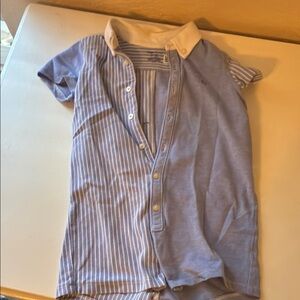 Ralph Lauren Blue and White Striped Button Down Shirt